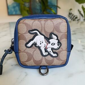 Disney X Coach Square Hybrid Pouch In Signature Canvas With Dalmatian 91248